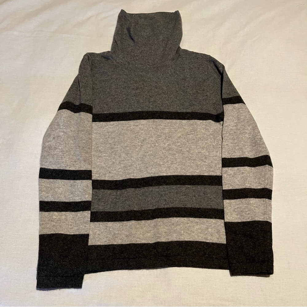 Estheme Cachemire Womens Sweater Black Gray Medium Long Sleeve Pulliver